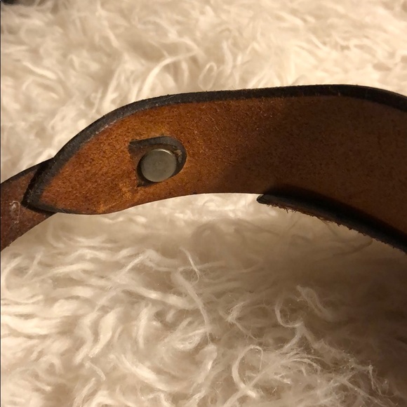 Handmade Brown Leather Visor with Brass Hardware - Picture 6 of 8